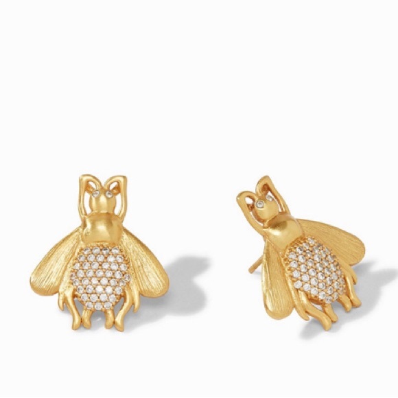 NWT Authentic Rare Luxury Julie Vos cubic zirconia Bee Luxe Statement Earrings